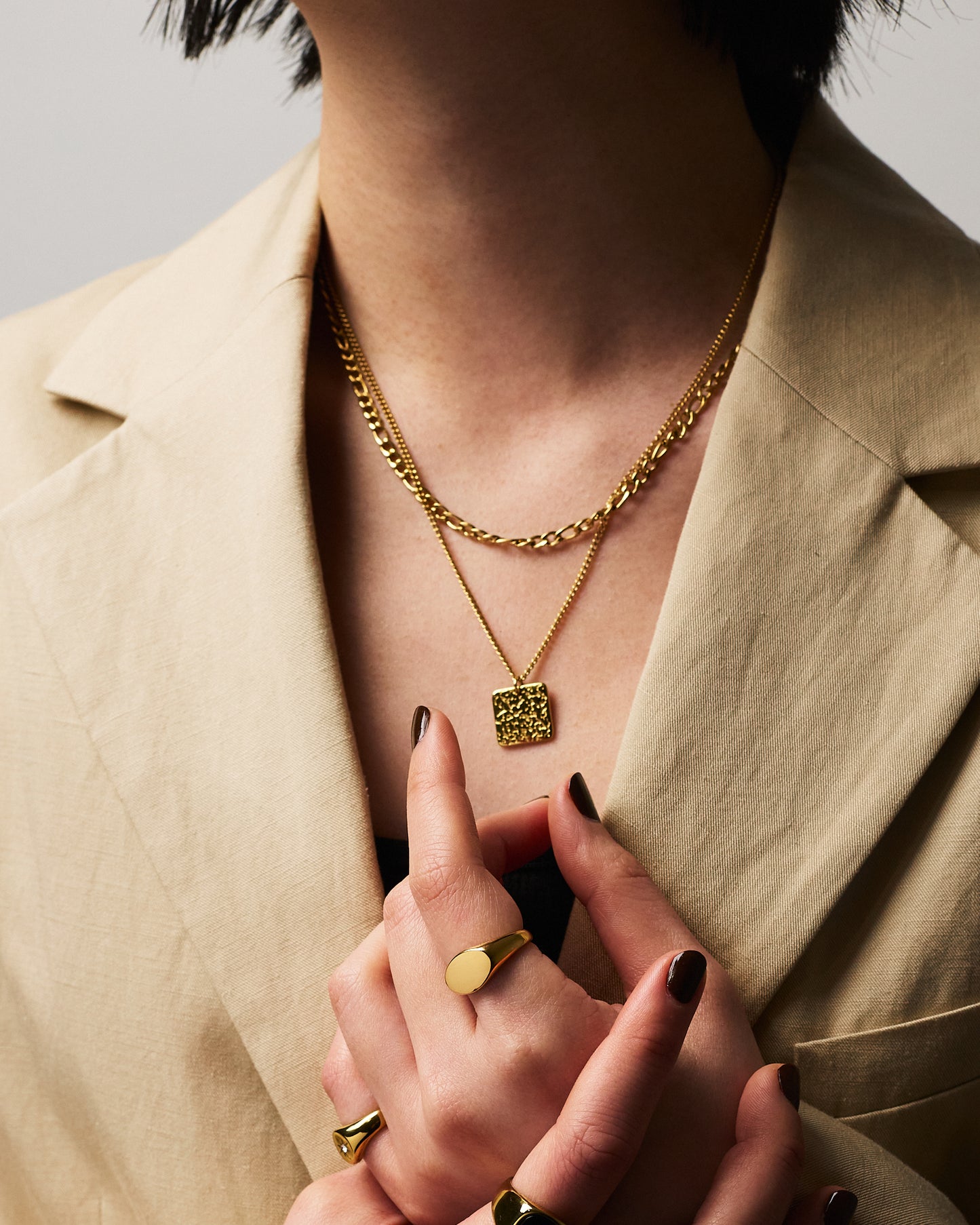 Layered Terra Necklace Gold