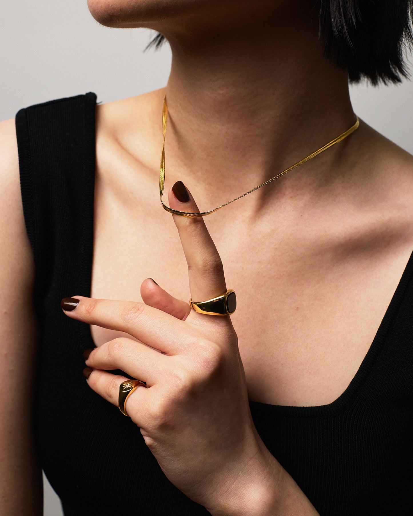 Herringbone Necklace Gold
