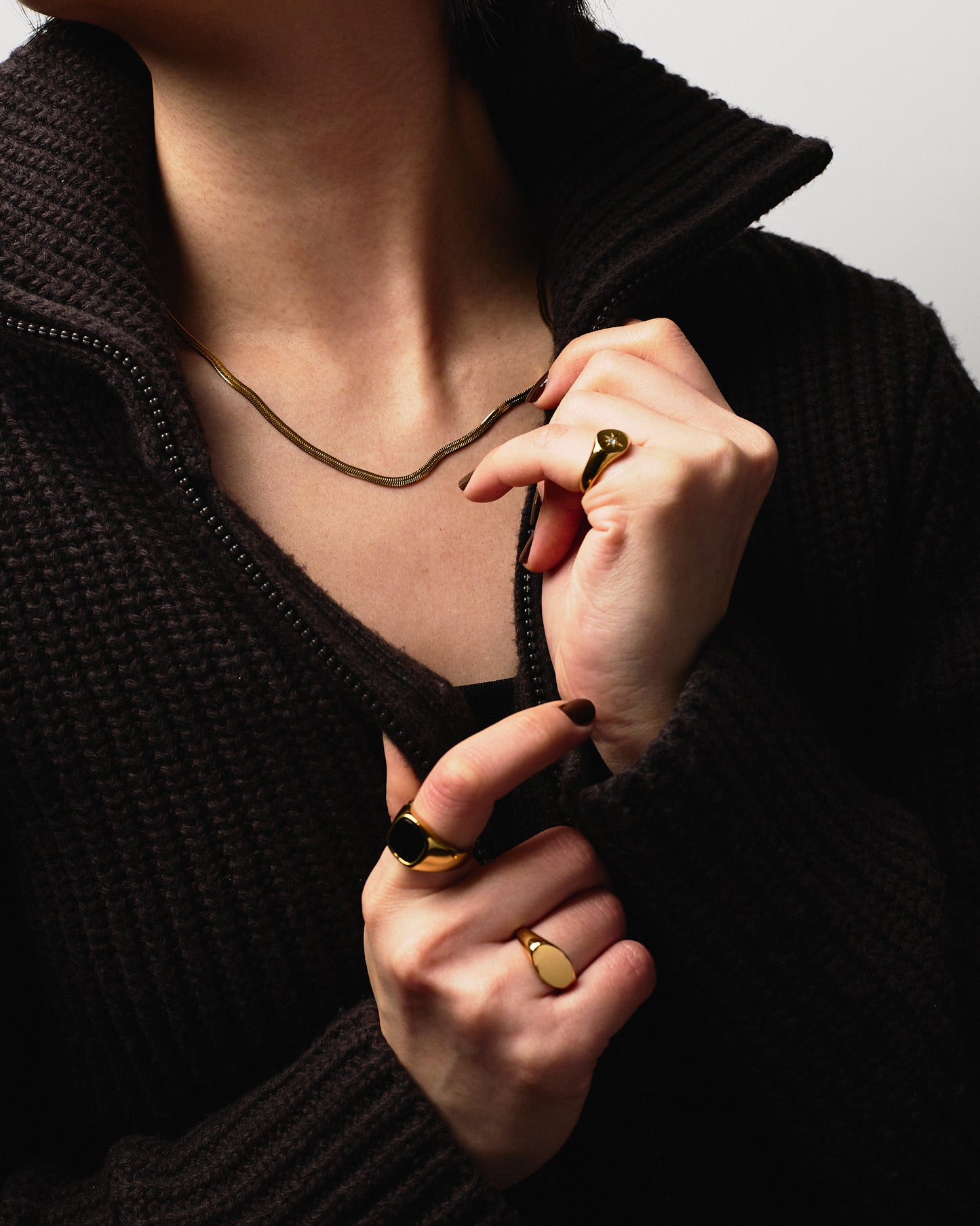 Herringbone Necklace Gold